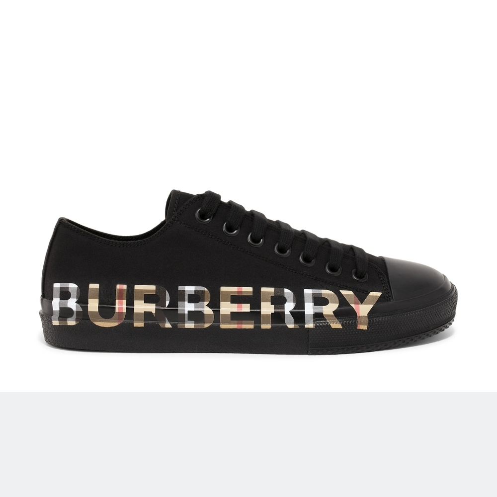 Burberry Black Canvas Sneakers with Bold Logo